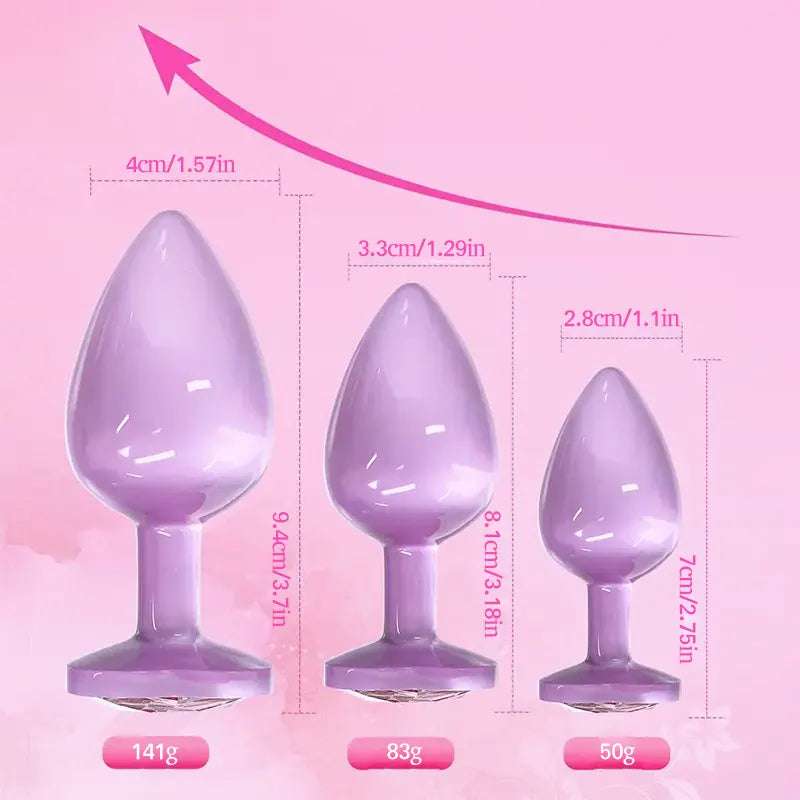 Violet Stainless Steel Jeweled Anal Plug