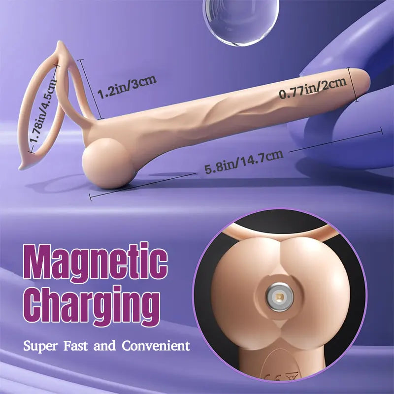 Sperm-Locking Vibrating Dildo & Penis Ring Combo