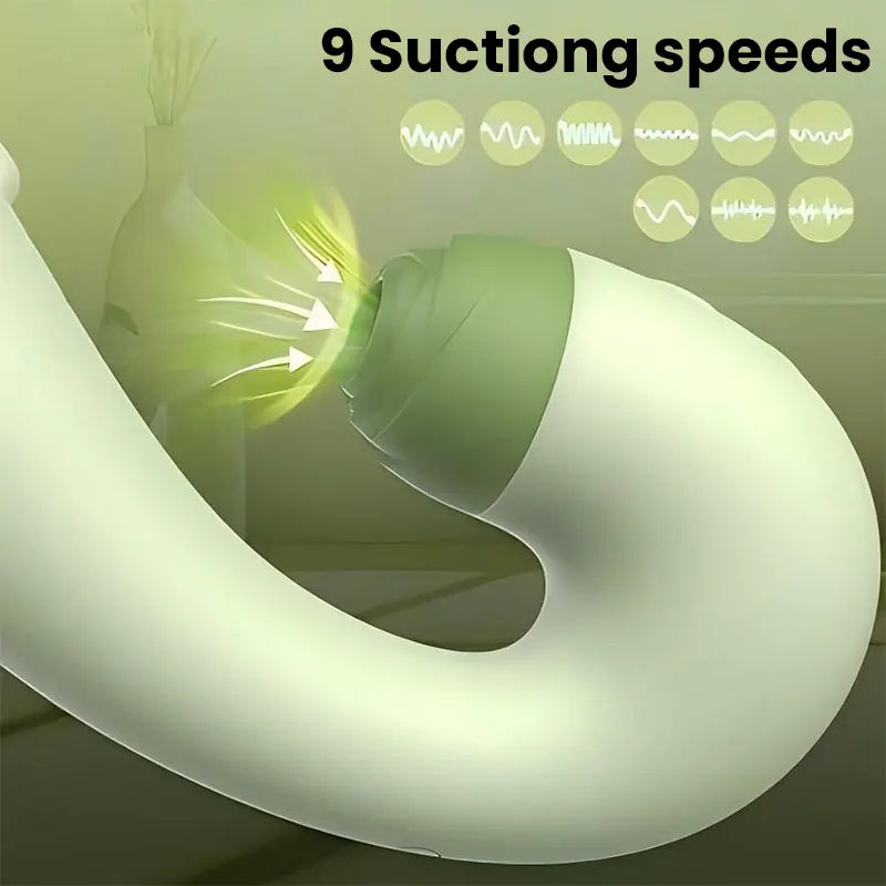 Green two-in-one vibrator, sucking and vibrating