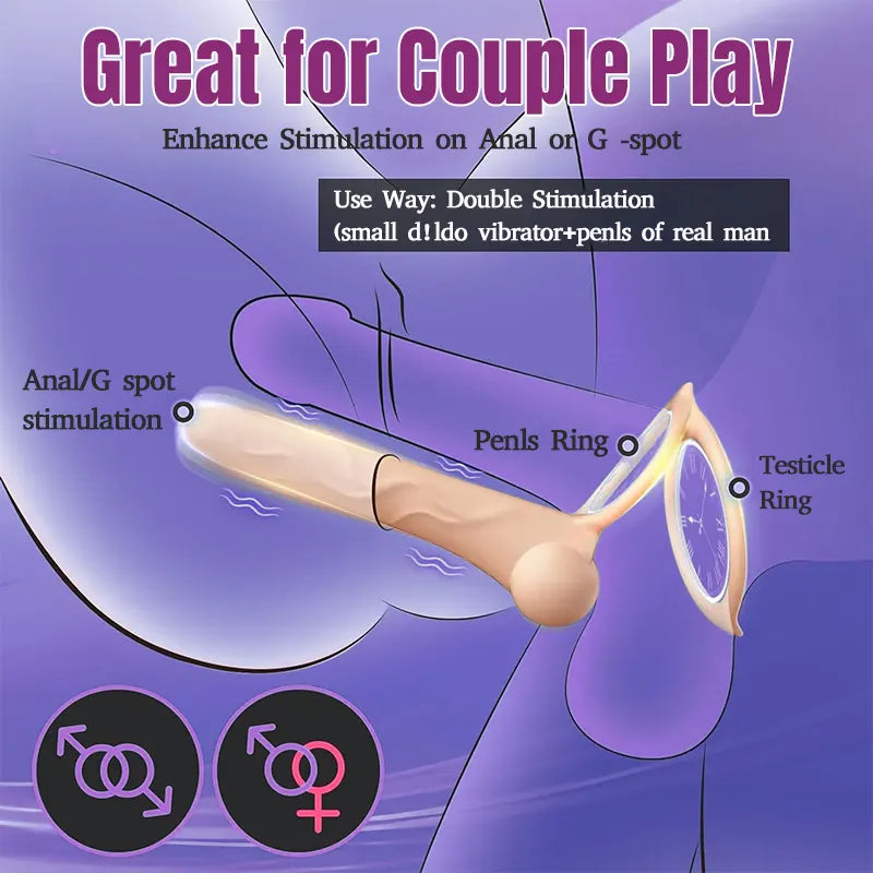 Sperm-Locking Vibrating Dildo & Penis Ring Combo