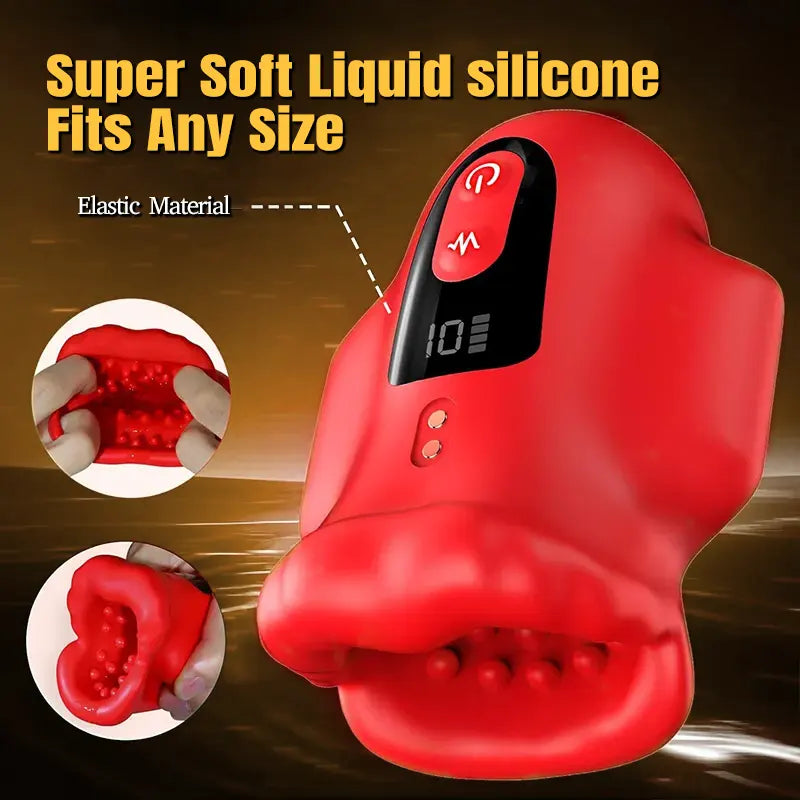Mouth-Style Vibrating Penis Stroker