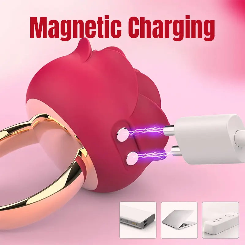 Rose Split Ring Mini Vibrating Ring