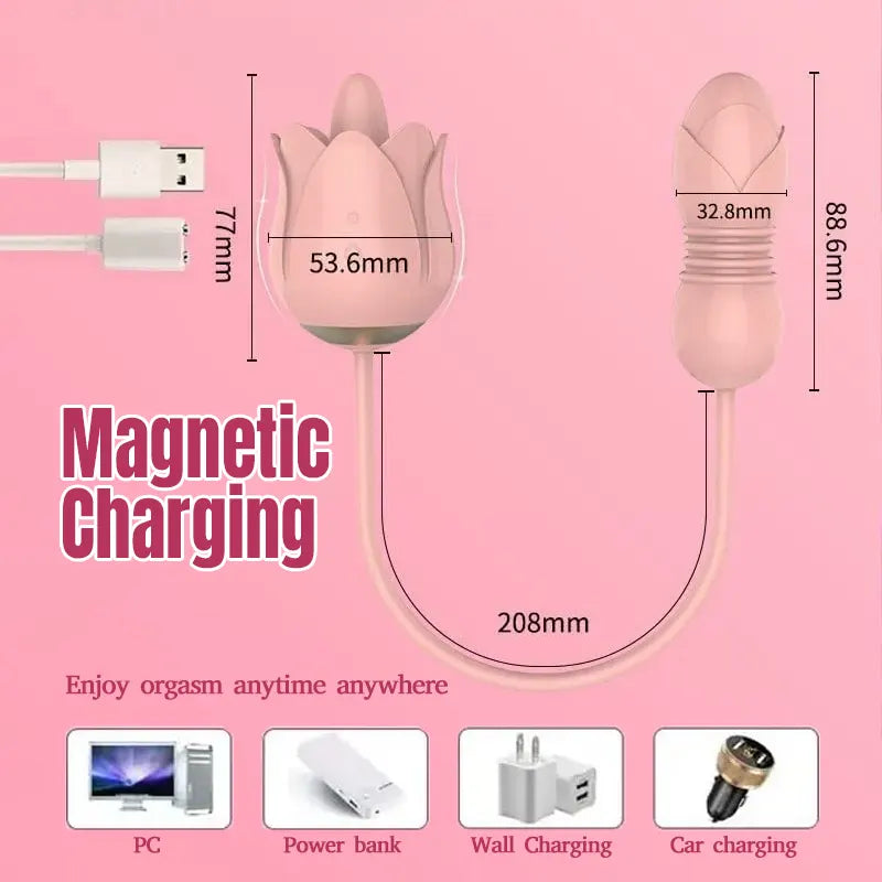 Pink Lover Rose Double Head Vibrator