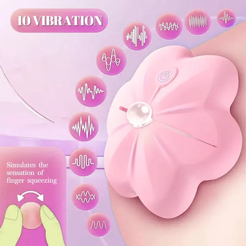 Wireless Vibrating Rose Nipple Clamps