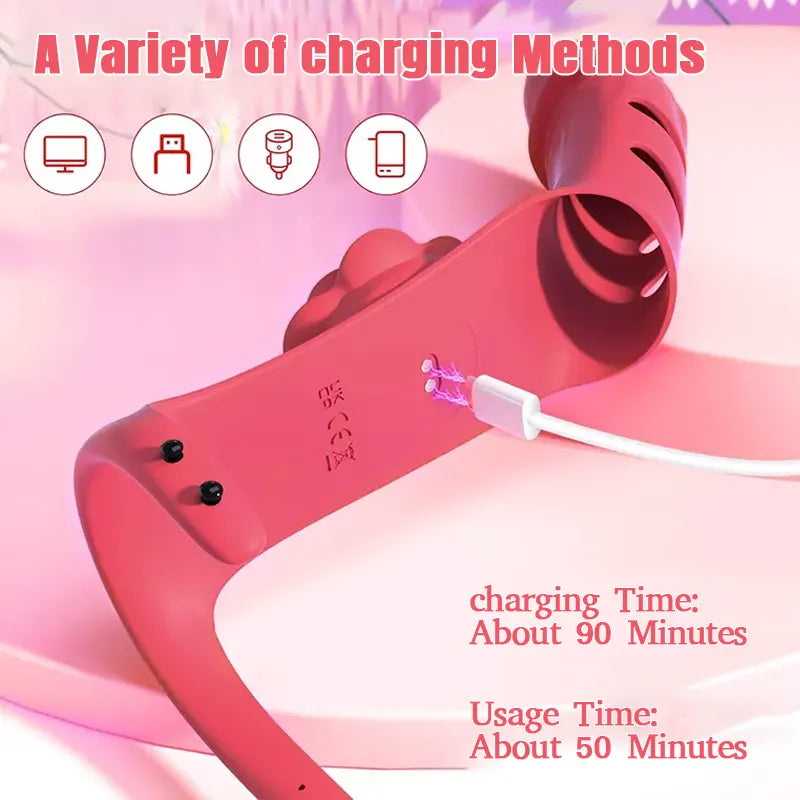 Flexible Finger Vibrator with Rose