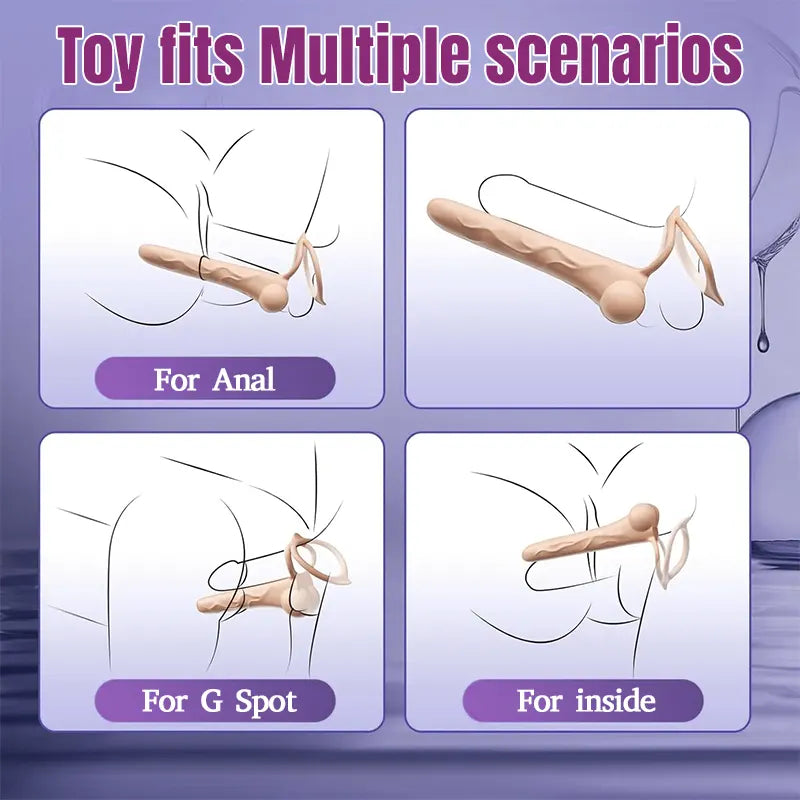 Sperm-Locking Vibrating Dildo & Penis Ring Combo