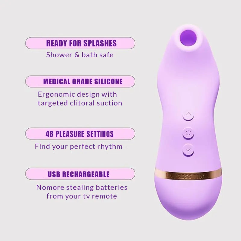 Mini clitoral sucking vibrator with 48 air pulse modes
