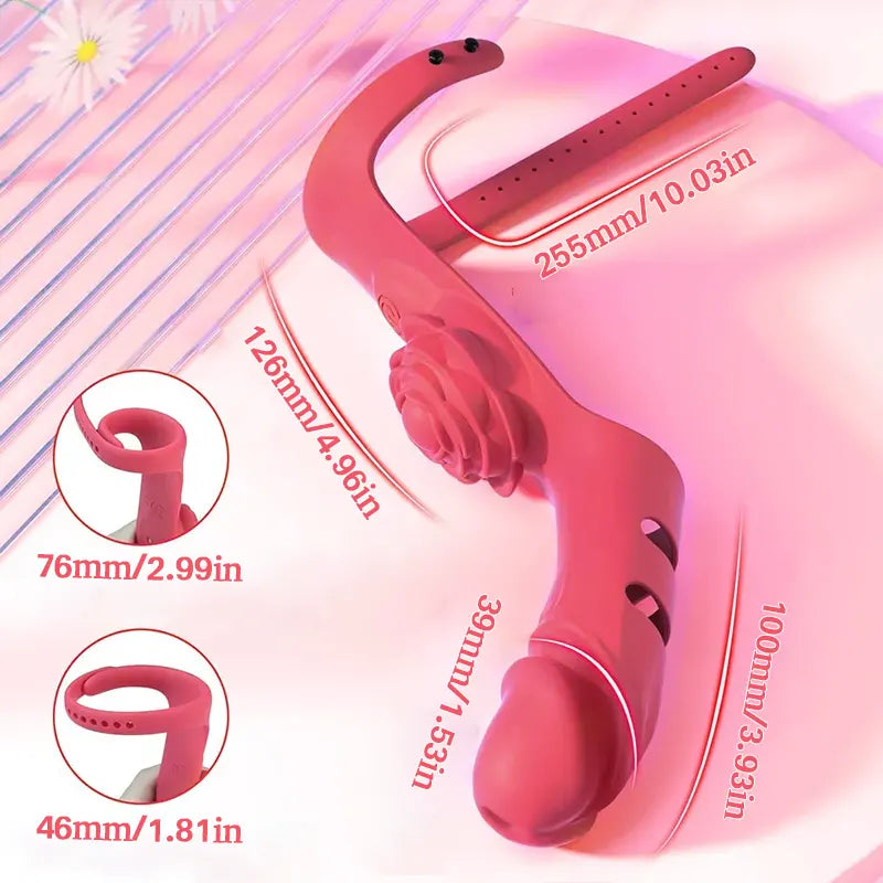 Flexible Finger Vibrator with Rose