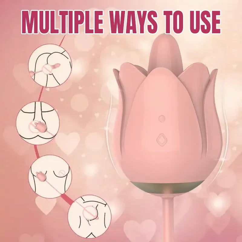Pink Lover Rose Double Head Vibrator