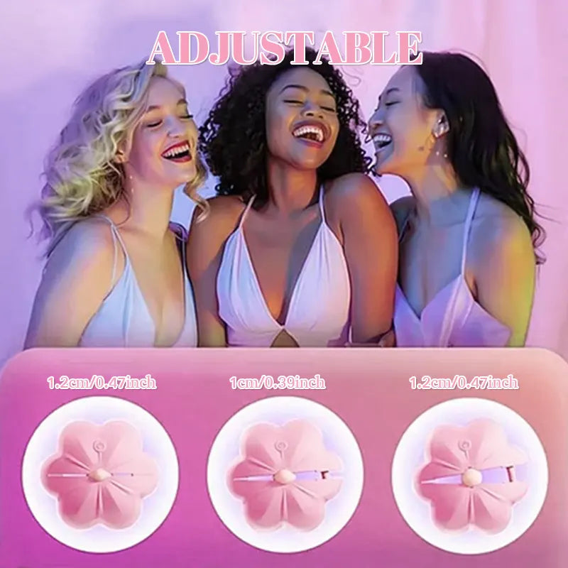 Wireless Vibrating Rose Nipple Clamps