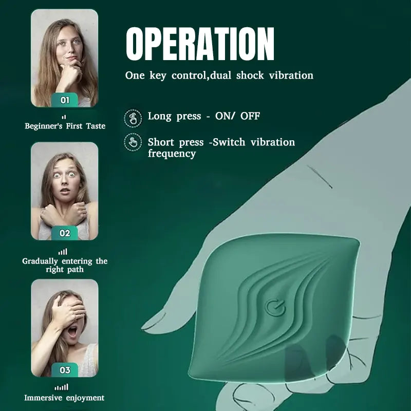 Green Clitoral Mini Vibrator – 10-Mode G-Spot Egg Stimulator