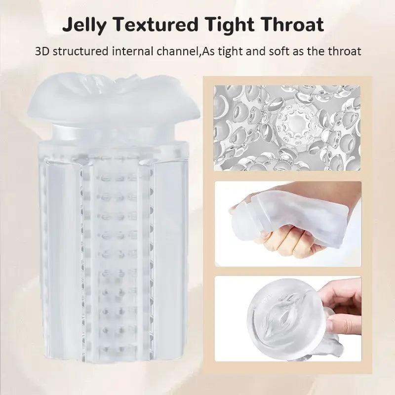 Telescopic Pronounced Rotating Vibrating Sucking Masturbation Cups - Inyarose