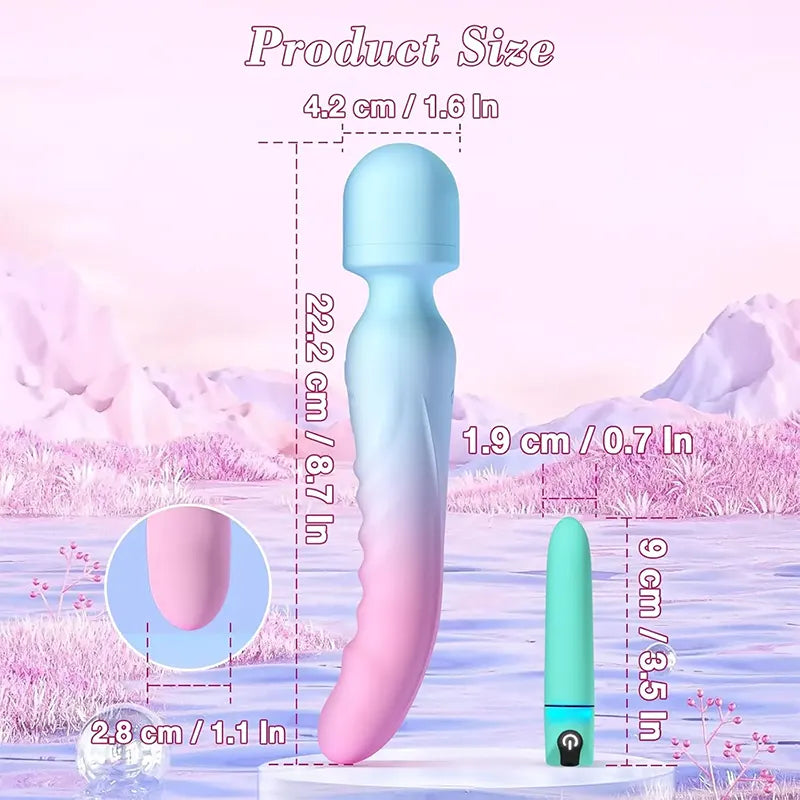Heated Wand and Bullet Vibrator Set