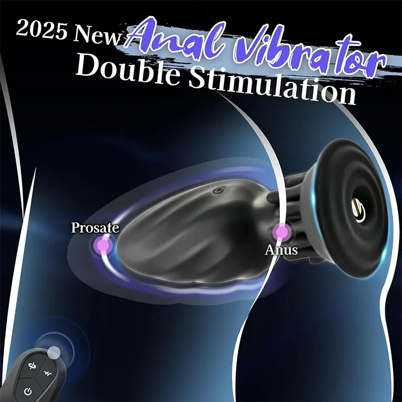 Rotating Vibrating Anal Plug with Remote