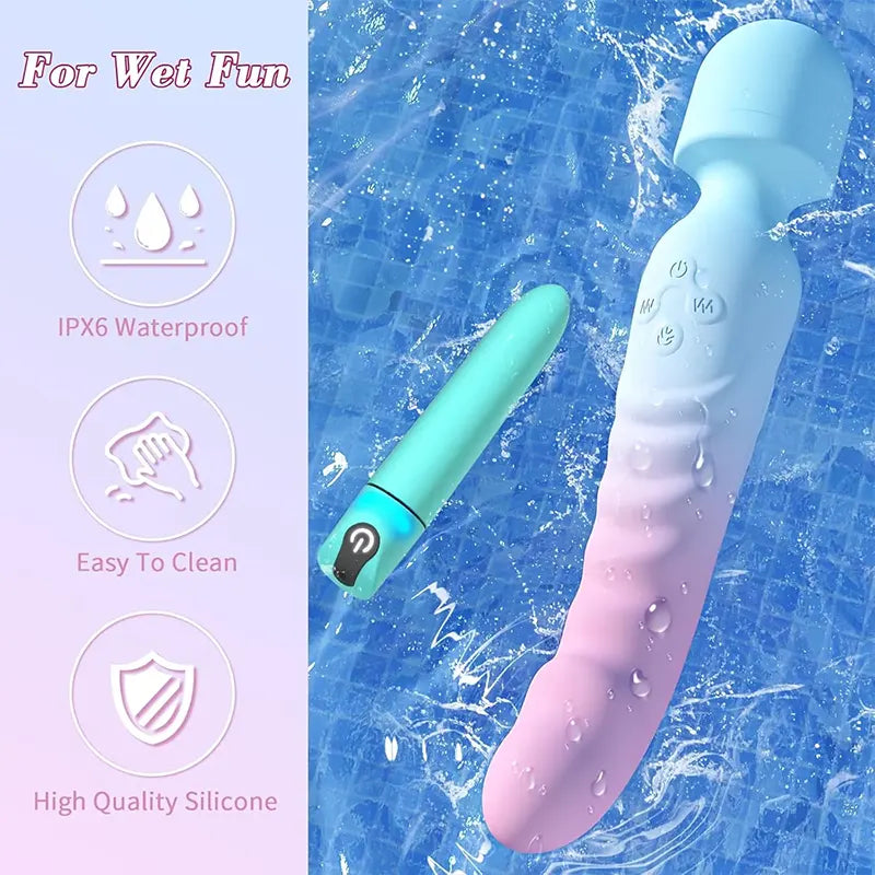 Heated Wand and Bullet Vibrator Set