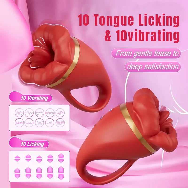 Rose tongue vibrator, petal mouth