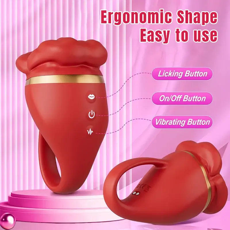 Rose tongue vibrator, petal mouth
