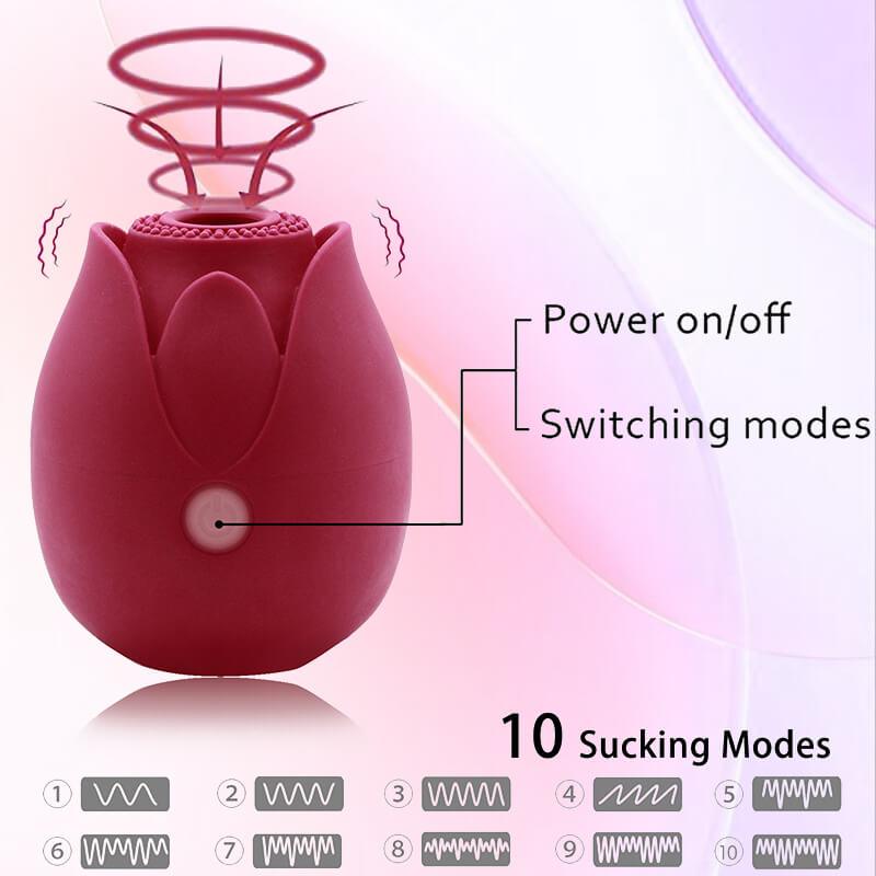 rose toy clit sucker vibrator red