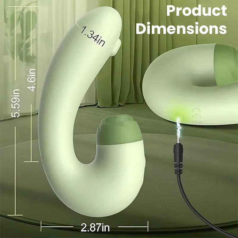 Green two-in-one vibrator, sucking and vibrating