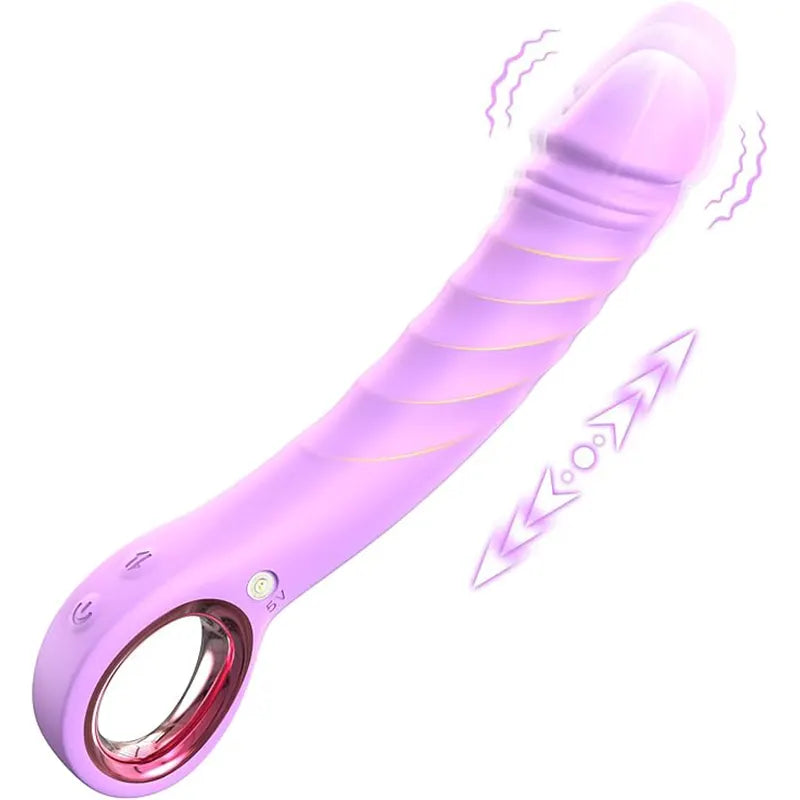 Dildo with finger ring, 8.4-inch G-spot vibrator