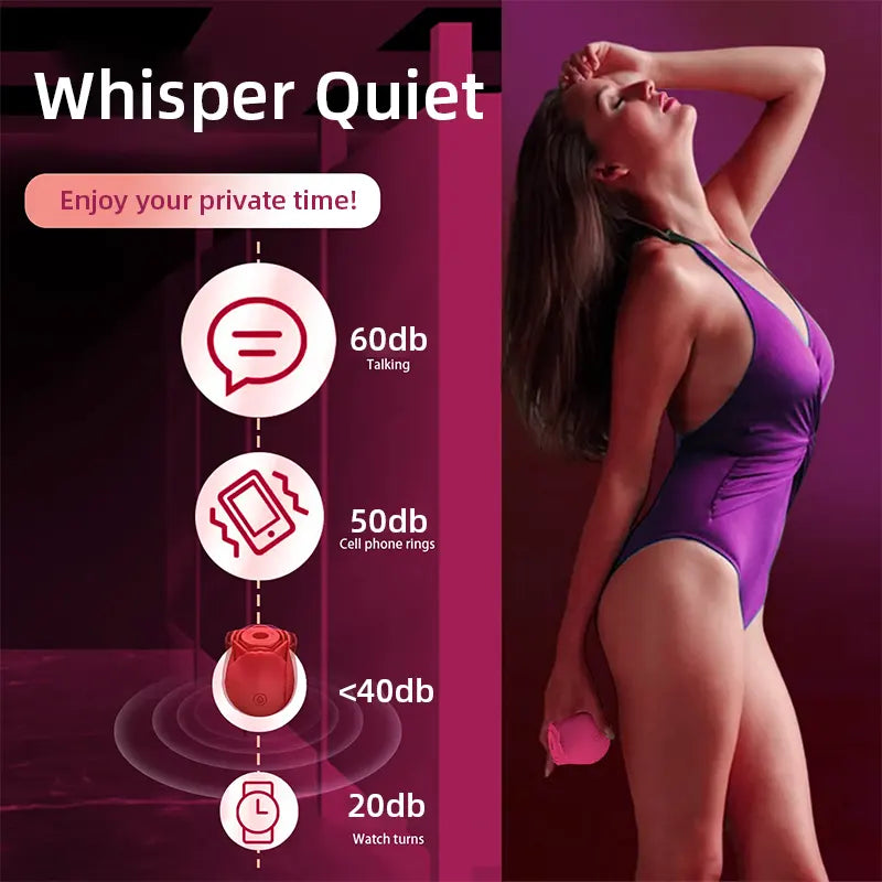 Rose-Shaped Suction Vibrator - 6 Colors