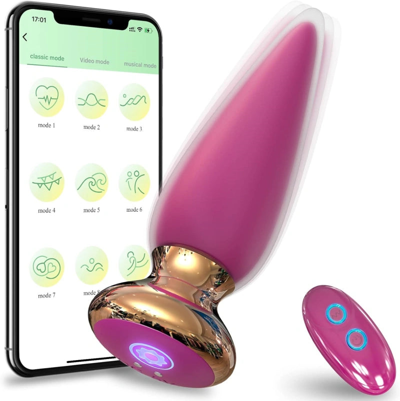 App &amp; Remote Control Vibrating Public Butt Plug