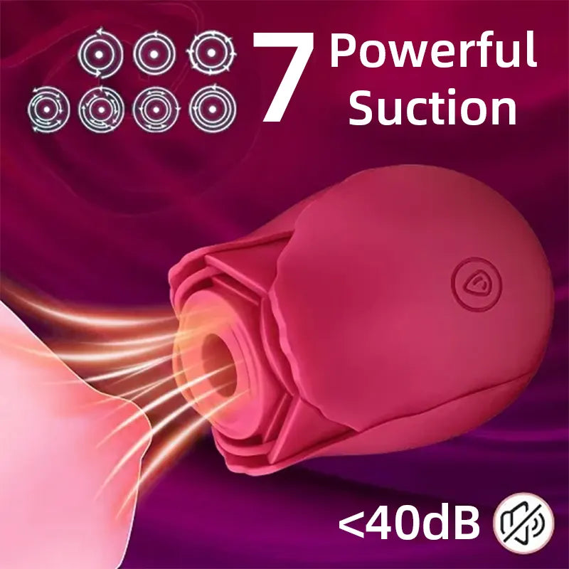 Rose-Shaped Suction Vibrator - 6 Colors