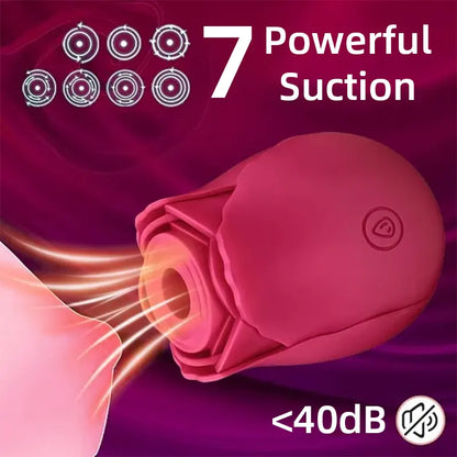 Rose-Shaped Suction Vibrator - 6 Colors