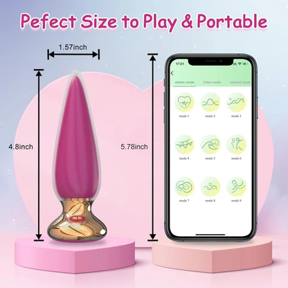App &amp; Remote Control Vibrating Public Butt Plug