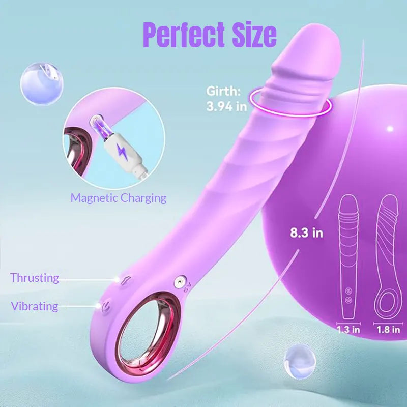 Dildo with finger ring, 8.4-inch G-spot vibrator