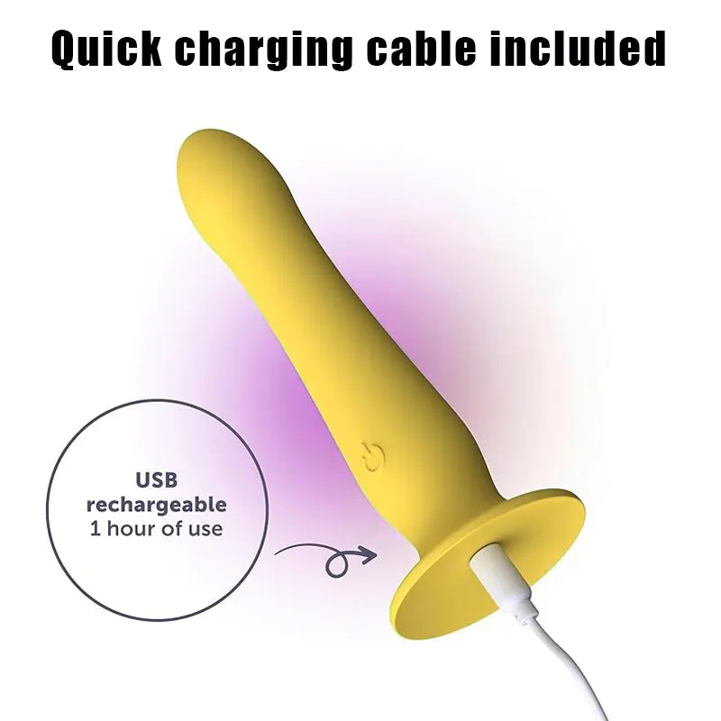 Realistic yellow dildo vibrator with suction cup