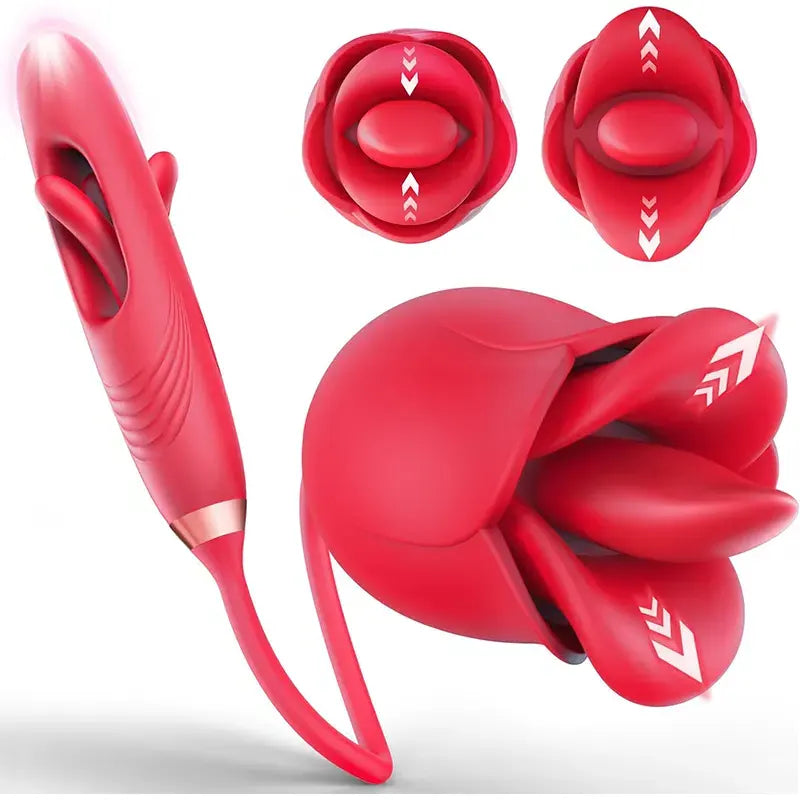 4 in 1 Rose Dildo Clitoral Vibrator