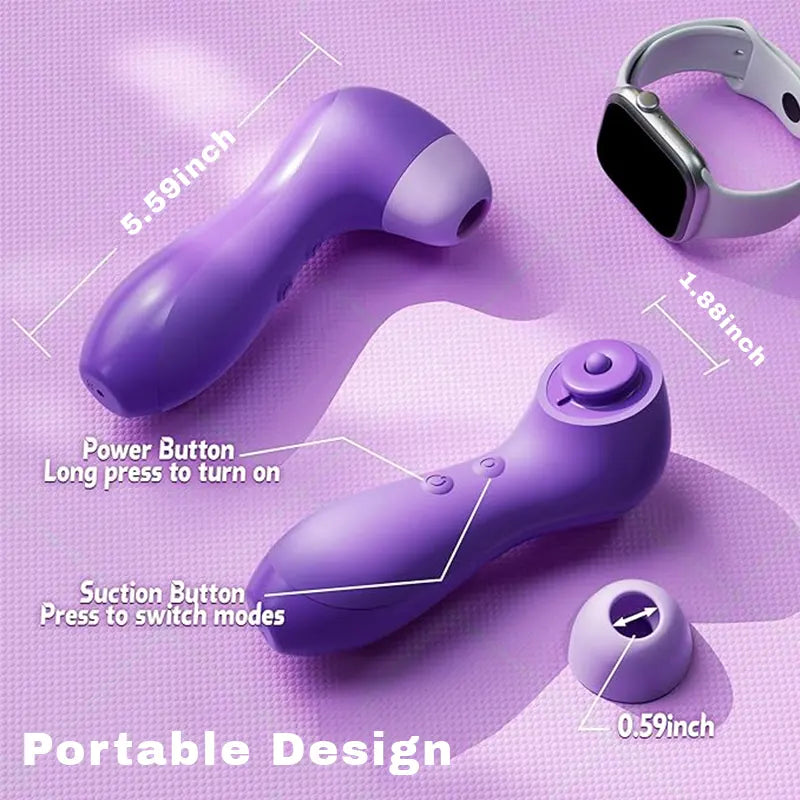2-in-1 Mini Purple Sucking Vibrator