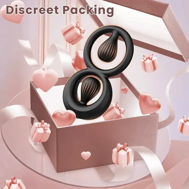 Silicone Vibrating Cock Ring with Dual Adjustable Beads