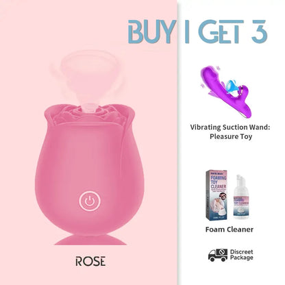 Pink Rose Toy with 10 Suction Modes