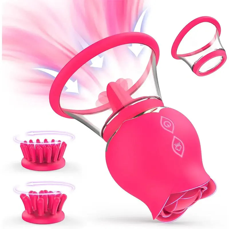 Tongue Rose Breast Pump Sucker Vibrator