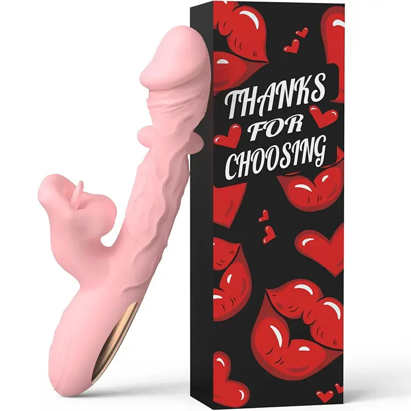 3 in 1 Tongue Vibrating G-spot Rose Erotic Toys
