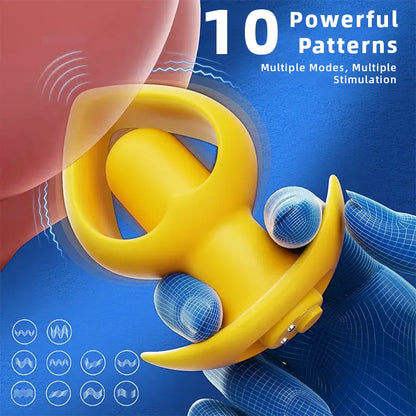 Hollow Vibrating Silicone Butt Plug Beginner-Friendly Anal Sex Toy
