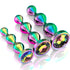 3-Piece Blue Gem Metal Anal Plug Set