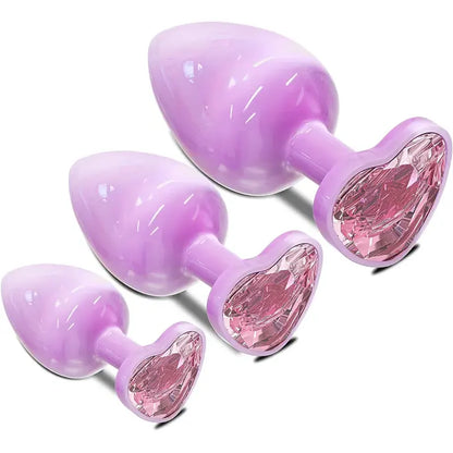 Violet Stainless Steel Jeweled Anal Plug