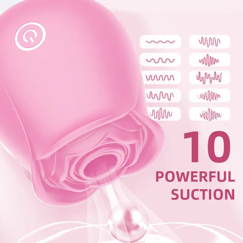 Pink Rose Toy with 10 Suction Modes
