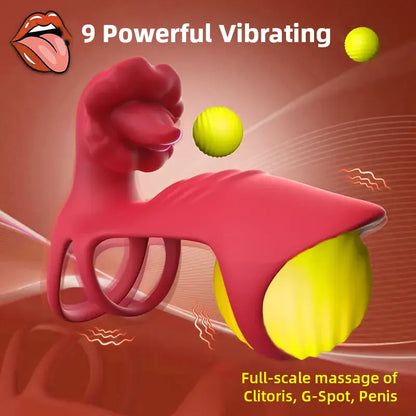Penis Ring with Rose Tongue Vibrator – App Enabled Sex Toy