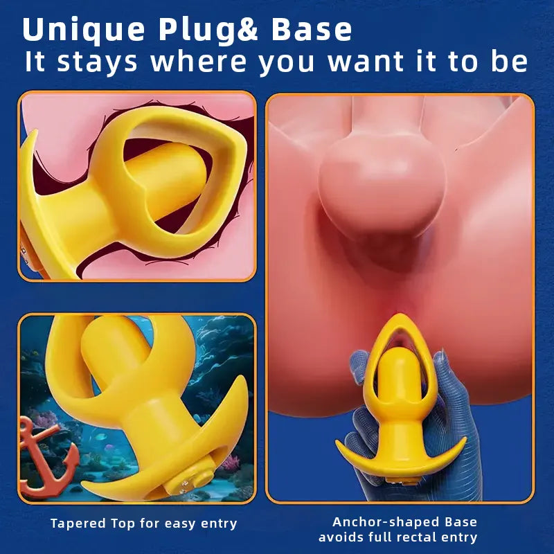 Hollow Vibrating Silicone Butt Plug Beginner-Friendly Anal Sex Toy