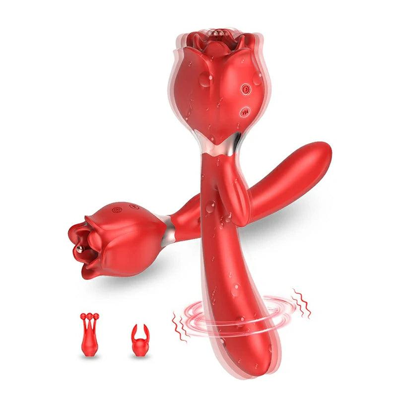 3-in-1_Rose_Vibrator:_Clitoral,_G-spot_Thrusting