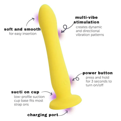 Realistic yellow dildo vibrator with suction cup