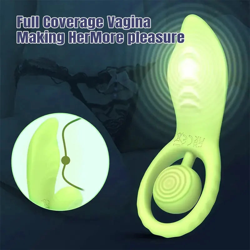 2-in-1 Remote Control Green Vibrating Couple&