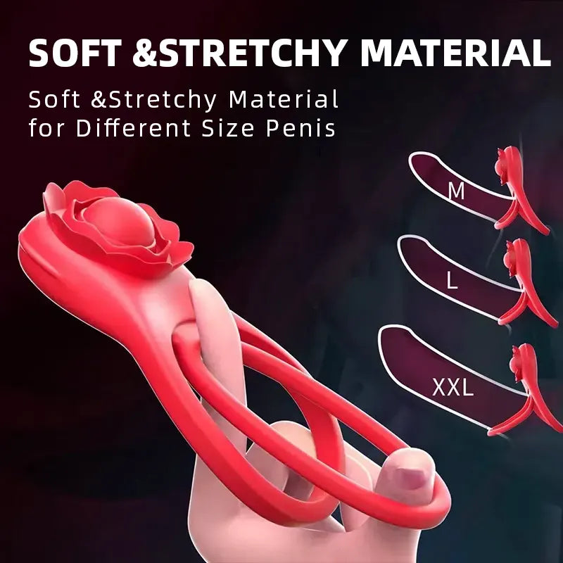 App-Controlled Rose Cock Ring – Clit &amp; Ball Stimulator