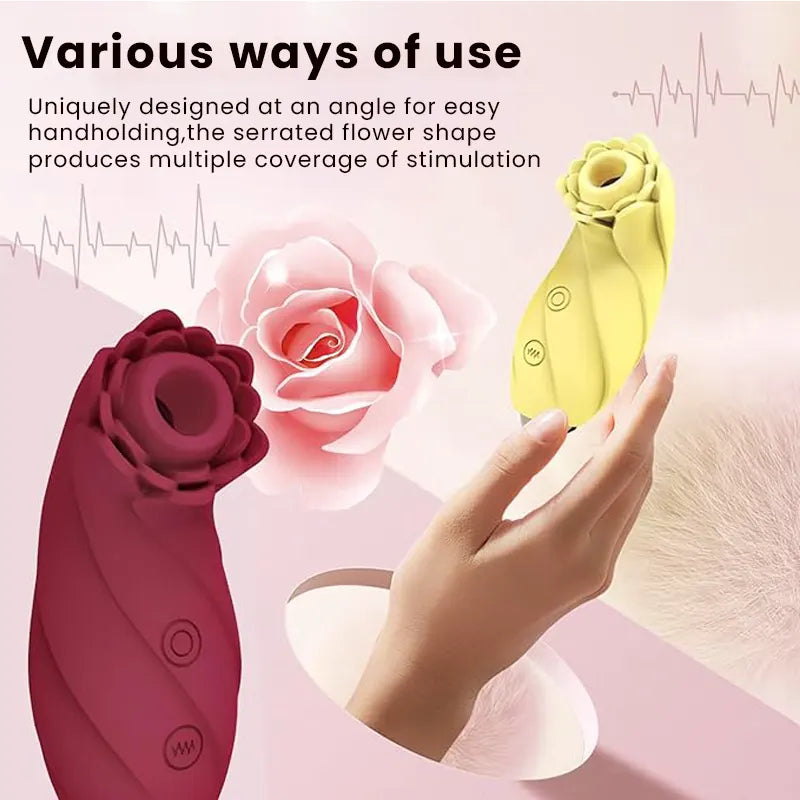 Rose Sucking Vibrating Head Precision Clitoral Stimulator