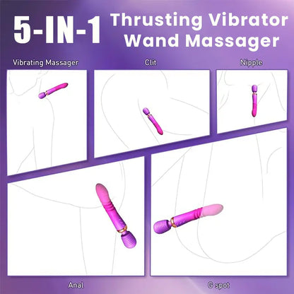 Scepter Vibrator with Thrust Dildo (with Heat Mode)
