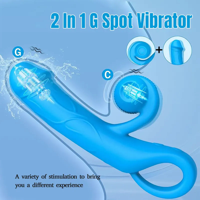 10-Function Clitoral &amp; G-Spot Vibrating Snail Dildo